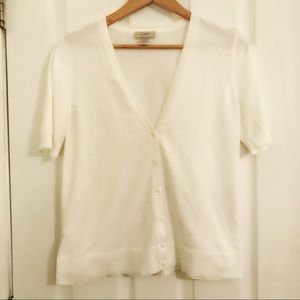 Loft White short sleeved cardigan